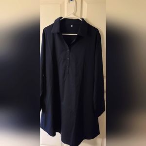 Navy Blue Long Blouse New No Tags